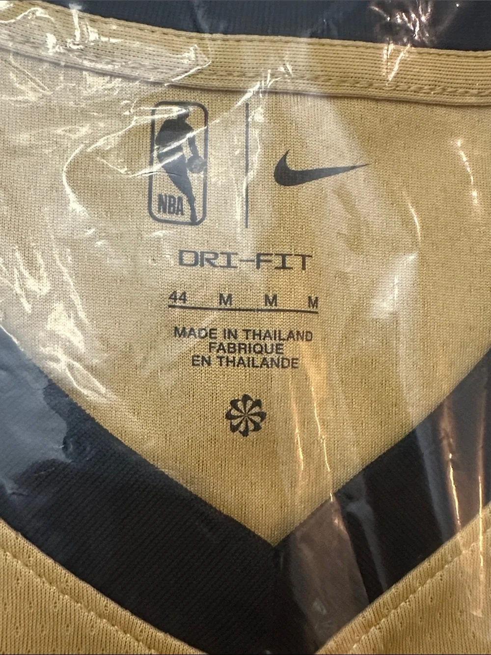 Nike Gold Toronto NBA Jersey with Black Print